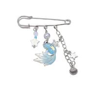Greabuy Broche en forme d'étoile de poisson et coquillages - Broche tendance pour pull - Broche à vêtements, 88.7cm, Métal