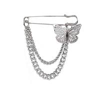 Greabuy Broche polyvalente en métal en forme de papillon/étoile pour pantalon, ceinture, boucle de chaussure élégante pour pull, châle, 6.5CM, Métal