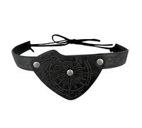 Greabuy Cache-œil médiéval en cuir vintage en relief, cache-œil de pirate, pour homme, Halloween, GN, cosplay
