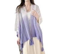 Greabuy Cardigan à franges tricoté à la main avec ouverture sur le devant pour femme, Couleur 1, 130cm x 100cm