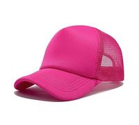 Greabuy Casquette de camionneur, casquette de baseball, sangle réglable, chapeau de soleil d'extérieur léger en polyester pour homme, rose rouge, 5560cm
