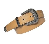Greabuy Ceinture de taille unique imprimé léopard sculpté fleur boucle pour cowgirl élégante Hot Buckle Retro Hot Buckle taille