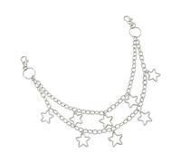 Greabuy Chaîne de pantalon tendance avec pendentif étoile pour jeans streetwear chaîne de taille années 2000 chaîne de sac hiphop chaîne de taille