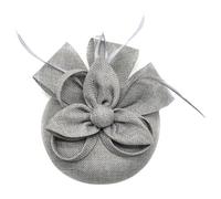 Greabuy Chapeau bibi tendance et élégant avec fleur décorative réglable pour mariage, thé, fête, gris, 5560cm