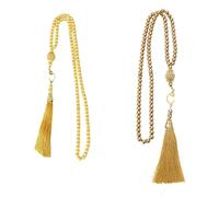 Greabuy Chapelet Mohammed 6 mm Tasbih perles de prière 99 perles Charm Misbaha Bracelet de méditation, 7.41x5.07in, Verre