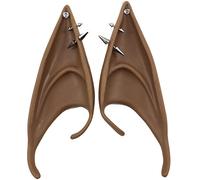Greabuy Clous d'oreilles de gobelin en silicone doux pour Halloween, faux accessoires elfes pour costume de fée, accessoires d'oreilles d'Halloween, Café earmus cuivre, taille unique