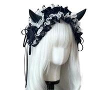 Greabuy Coiffe diable modifiable Stay Here Plan Tissu doux Halloween Party Addition pour soirées à thème Corne du diable Serrée