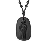 Greabuy Collier amulette bouddhiste sacrée - Bijoux en pierre robuste porte-bonheur - Accessoire pour harmonies et bijoux spirituels, One Size, Comme décrit, Comme décrit.