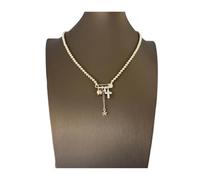 Greabuy Collier chaîne de perles argenté | Assortiment de breloques en forme d'étoile, fermoir mousqueton, accessoire de style pour soirée ou rendez-vous galant