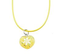 Greabuy Collier simple avec pendentif en forme de cœur flocon de neige - Collier élégant - Collier ras du cou - Chaîne clavicule - Tendance, 24cm 2*2cm, Acrylique + corde cirée
