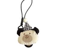 Greabuy Cordon de lunettes classique en cuir avec accents d'animaux - Bijou pratique et polyvalent - Accessoire de conception confortable - Chaîne de lunettes, Chapeau d'anniversaire ours, taille