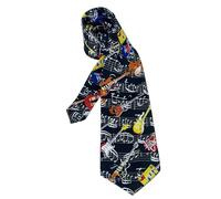 Greabuy Cravate élégante pour homme avec motif instrument de musique ou bouteille en tissu polyester doux pour formel et décontracté, Modèle A, 148cm