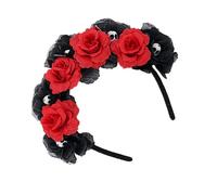 Greabuy Dias Des Los Muerto Costume Halloween Cosplay Jour des Morts Accessoire Tête de mort Bandeau Jour des Morts Senorita Costume