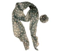 Greabuy Écharpe classique à pois en soie multi-usage avec nœud pour femme, accessoire de mode, Pois bleus, 150 cm