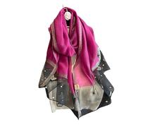 Greabuy Écharpe élégante brodée en soie pour femme, hijab en polyester léger, 11, 80*190cm