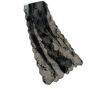 Greabuy Écharpe élégante en dentelle avec motif floral style français pour cheveux de printemps, Noir , Dimension approx. 160x25cm/63x9.84inch