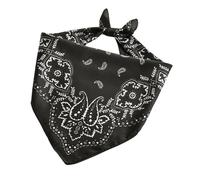 Greabuy Écharpe satinée luxueuse avec imprimé fleur de cajou pour femme et homme, bandana unisexe idéal pour divers, Noir , 68*68cm