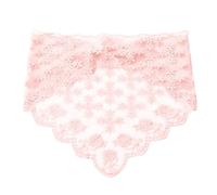 Greabuy Écharpe triangulaire élégante en dentelle française pour femme et fille avec motif floral en dentelle pour l'extérieur et les voyages, rose, 83CM