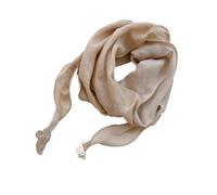 Greabuy Écharpe vintage bicolore en coton et lin pour femme - Écharpe d'hiver chaude et respirante - Design double couche, Mikachi, 40x123cm