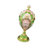 Greabuy Élégant organiseur à bijoux en métal émaillé avec strass en cristal - Accessoire de décoration d'intérieur exquis fabriqué à la main - Boîte décorative pour le rangement de bijoux
