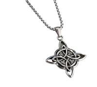 Greabuy Élégant pendentif crucifix vintage avec nœud oriental doré et argent options pour homme anniversaire traditionnel, as shown, Métal
