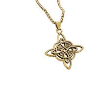 Greabuy Élégant pendentif crucifix vintage avec nœud oriental doré et argent options pour homme anniversaire traditionnel, as shown, Métal