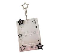 Greabuy Élégant porte-cartes étoile porte-clés pour fans organisateur de cartes photo idole portable avec acrylique solide