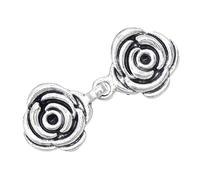 Greabuy Élégante broche de pull vintage rose/feuille pour cardigan, fermeture écharpe, chemisier, chemise, col à revers, clip de fixation pour un usage quotidien, 5.8cm2.4cm, Métal