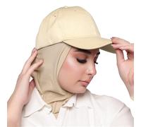 Greabuy Ensemble élégant châle écharpe et casquette de baseball pour femme, hijab classique pour le quotidien, abricot, 5658cm