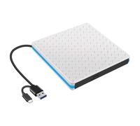 Greabuy Graveur DVD externe portable avec interfaces USB C et USB 3.0 pour ordinateur portable 10, 8, 7