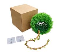 Greabuy Hideaway Boule d'herbe à suspendre pour reptiles et habitats sur le thème de la jungle Aquarium Terrarium Paysage Accessoire Plante Artificielle pour Vivarium