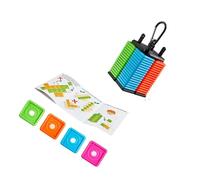 Greabuy Jeu d'échecs facile à transporter cinq dans une rangée avec pièces colorées pour le camping, les voyages, les fêtes en plein air, les rassemblements portables cinq dans une rangée de jeu