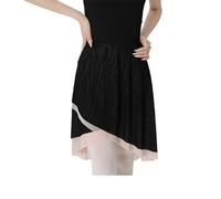 Greabuy Jupe de danse en nylon respirant avec ceinture intégrée - Double couche - Pour pratique de danse longue - Couleur contrastée