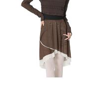 Greabuy Jupe de danse en nylon respirant avec ceinture intégrée - Double couche - Pour pratique de danse longue - Couleur contrastée