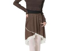 Greabuy Jupe de danse en nylon respirant avec ceinture intégrée - Double couche - Pour pratique de danse longue - Couleur contrastée