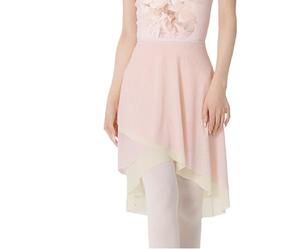 Greabuy Jupe de danse en nylon respirant avec ceinture intégrée - Double couche - Pour pratique de danse longue - Couleur contrastée