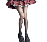 Greabuy Leggings transparents super fins en nylon extensible parfait pour les tenues décontractées gothiques croix bas en nylon, Noir , taille unique