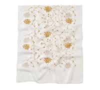 Greabuy Longue écharpe brodée à fleurs pour femme avec motif de perçage à chaud, couvre-chef, châle polyvalent pour le quotidien, blanc, 175cmx71cm