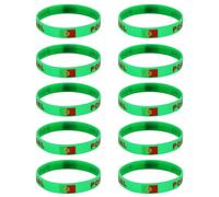Greabuy Lot de 10 bracelets élégants en silicone pour événements de football 2026 avec couleur nationale vive pour les amateurs de sport, One Size, Silicone