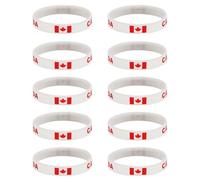 Greabuy Lot de 10 bracelets élégants en silicone pour événements de football 2026 avec couleur nationale vive pour les amateurs de sport, One Size, Silicone