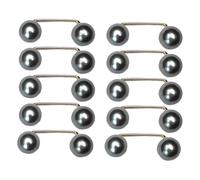Greabuy Lot de 10 broches élégantes à double perles pour fixation de vêtements, Dimension3.10.9cm/1.220.35in, perles d'imitation