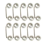 Greabuy Lot de 10 broches élégantes à double perles pour fixation de vêtements, Dimension3.10.9cm/1.220.35in, perles d'imitation