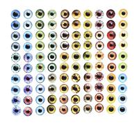 Greabuy Lot de 100 breloques œil aléatoires pour accessoires, cabochons en verre, fournitures de bijoux, 8 mm, Comme décrit