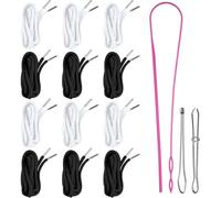 Greabuy Lot de 12 cordons de serrage de rechange réglables avec 3 enfile-fils rapides pour sweat à capuche, pantalon, short, veste, b, 7.8x7.8in