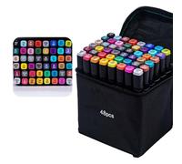 Greabuy Lot de 24 à 120 marqueurs artistiques ergonomiques à double pointe, design portable adapté pour les artistes et les étudiants