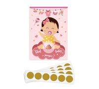 Greabuy Lot de 24 cartes de jeu pour fête prénatale - Loteries à gratter - Billets - Cartes de tombola passionnantes - Fêtes amusantes