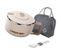 Greabuy Lot de 3 boîtes de préparation des repas en acier inoxydable de 1200 ml avec joint d'étanchéité en silicone et passent au micro-ondes pour les trajets quotidiens