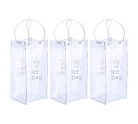 Greabuy Lot de 3 sacs de refroidissement étanches en PVC transparent pour la plupart des bouteilles, parfaits pour les événements en plein air et la maison