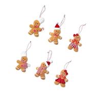 Greabuy Lot de 6 décorations en tissu à suspendre pour sapin de Noël en intérieur et en extérieur - Pièces maîtresses de fête de Noël - Poupée pour homme et femme