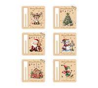 Greabuy Lot de 6 garnitures de Noël en chêne vert pour décoration et dons cycliques